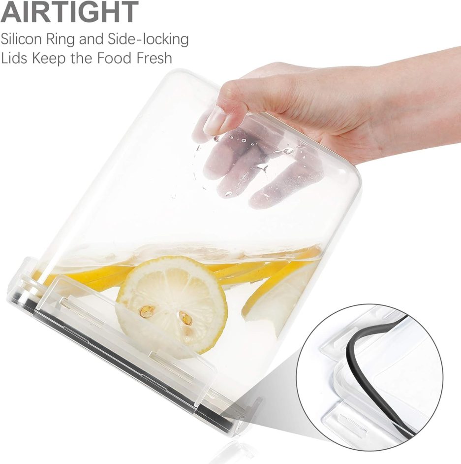 Airtight Food Storage Containers with Lids, 7 PCS BPA Free Kitchen Canisters for Spaghetti, Pasta, Dry Food, Flour and Sugar, Plastic Canisters for Pantry Organization and Storage - Image 3